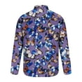 thumbnail image 5 of COSFO Button Down Shirt Men Butterfly Casual Long Sleeve Tops Loose Vacation Collared Mens Shirts, 5 of 6
