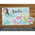 thumbnail image 3 of Printtoo Kids Placemat & Coaster Set Personalized Birthday Christmas Gifts For Girls,Mermaids-11x17 Inch, 3 of 6