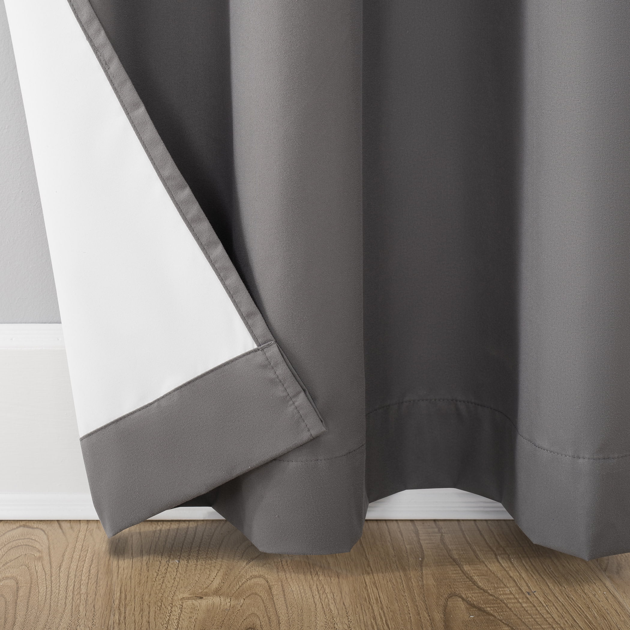 Sun Zero Cyrus Thermal 100% Blackout Grommet Curtain Panel, 40"X63", Gray