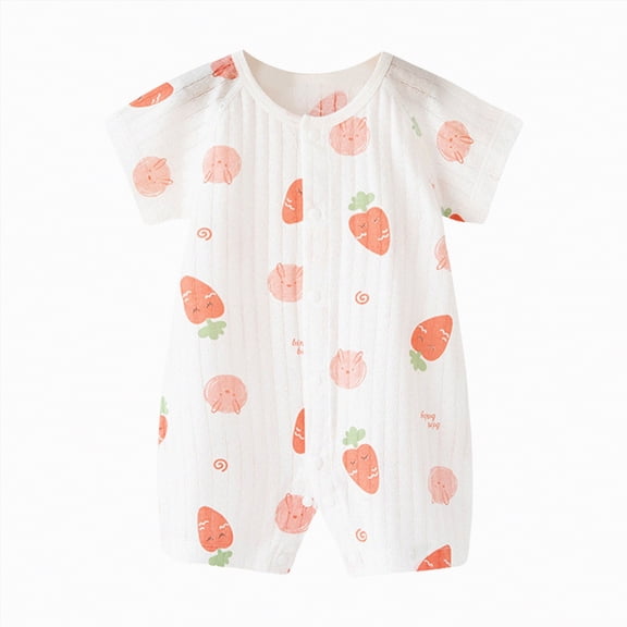 Hessimy Baby Boys Short-Sleeve Bodysuit Baby Boys Romper Soft Breathable,Cute(Red,3-6 Months)