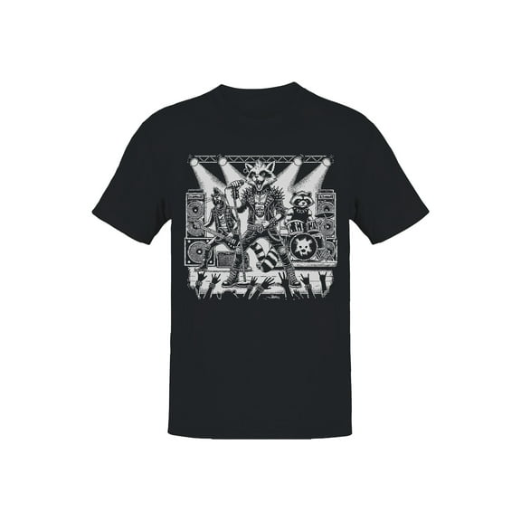 Raccoon Punk Rock Concert Illustration Men's T-shirt