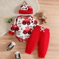 thumbnail image 2 of Kogui Boy Baby Clothes Newborn Baby Boy Clothes Plaid Letter Print Long Sleeve Hoodies + Long Pants Fall Winter Outfits Set 0 3 6 9 12 18 24 Months 2T 3T (Red,0-3 Months), 2 of 9