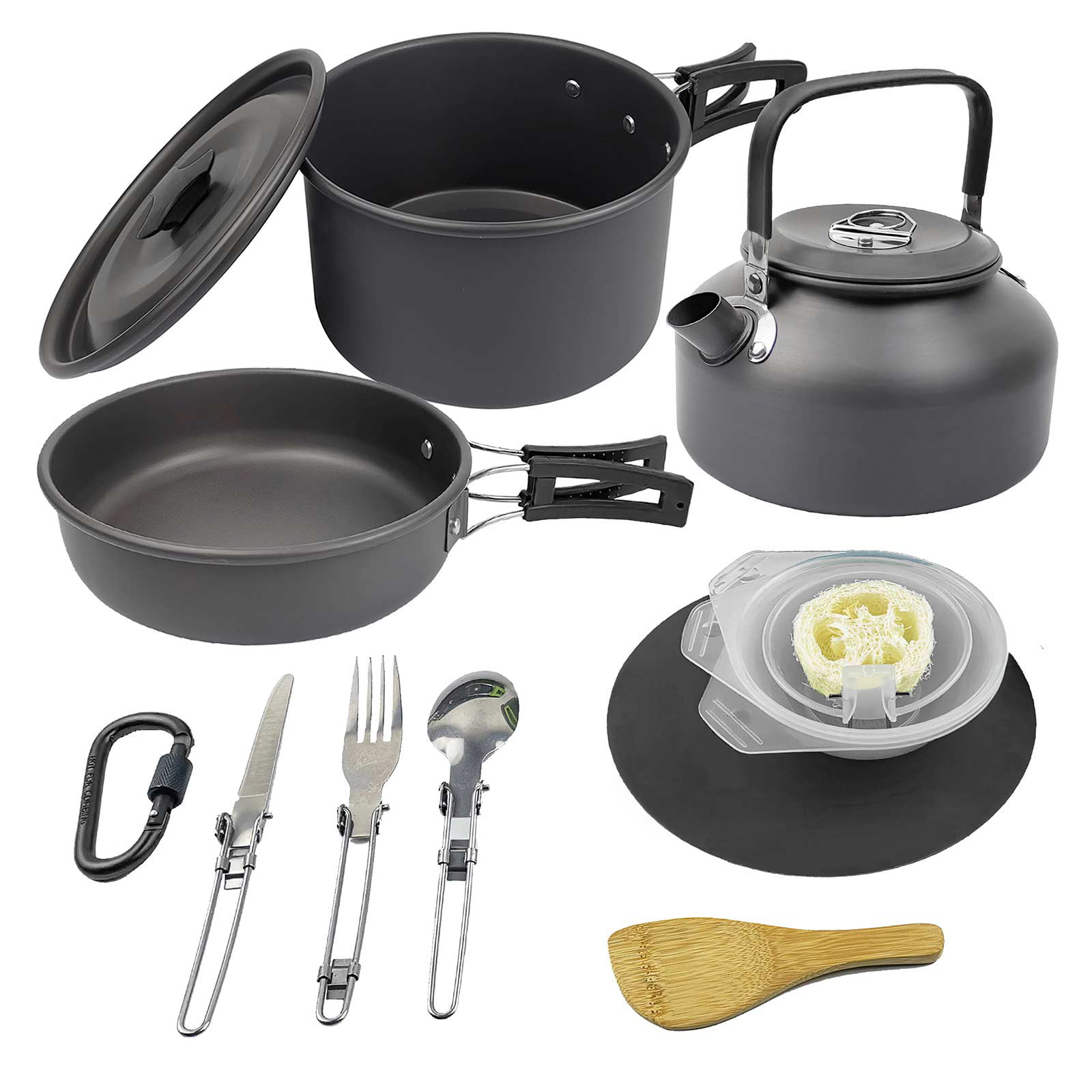 Outdoor Cookware Set Pots Foldable Camping Stove For Picnic Non-stick Pans 