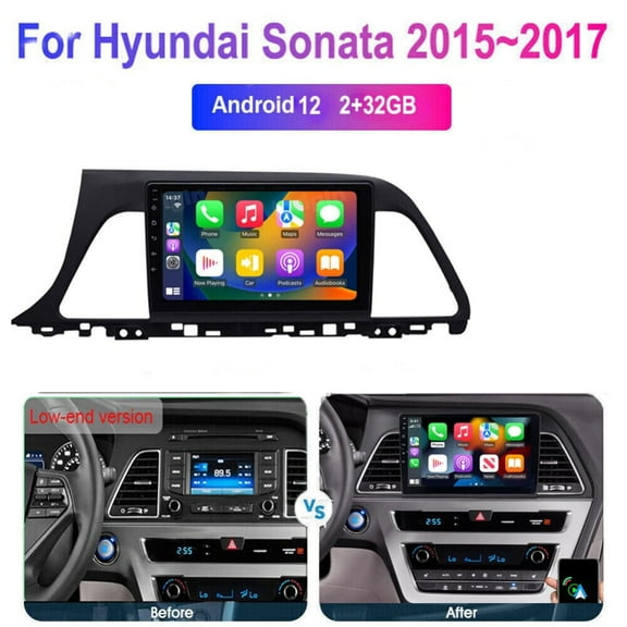 Android 13 Car Stereo Radio Fit for Hyundai Sonata 2015 2016 2017, 9" Touchscreen Multimedia Video Player with Wireless Carplay, Android Auto, GPS Navigation, BT, AHD Camera, 2 32G