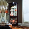 thumbnail image 2 of Curved 5 Shelf Corner Curio Cabinet in Cherry Brown, 2 of 7