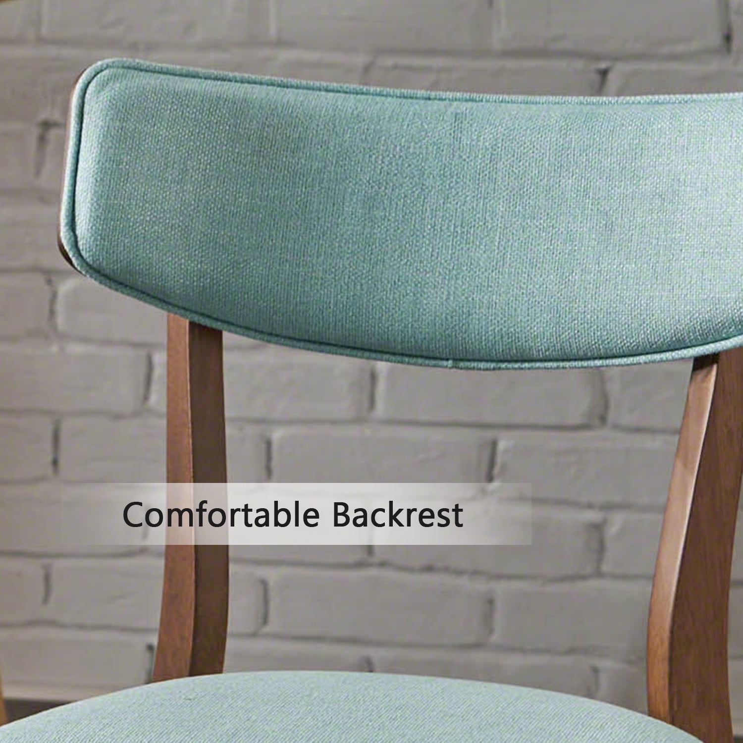 Kadyn Mid-Century Modern Fabric Dining Chairs, Upholstered Fabric Dining Chairs with Back, Indoor Kitchen Chair for Dinning Room, 2-Pcs Set, Mint