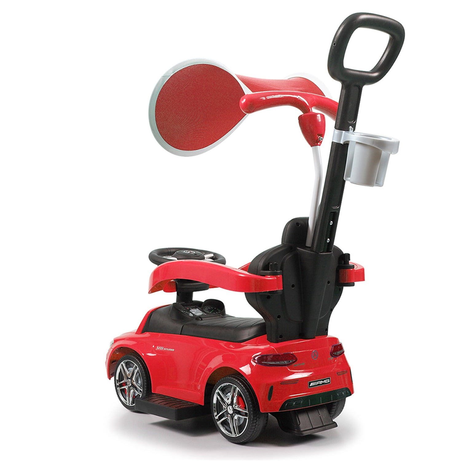 CIPACHO 3-in-1 Kids Ride On Push Car, Toddler 4 Wheels Push Car, w/ Horn, Music, Under Seat Storage, Parental Handle, Armrest Guardrails for Children Boys & Girls, Red CIPACHO 3-in-1 Kids Ride On Push Car, Toddler 4 Wheels Push Car, w/ Horn, Music, Under Seat Storage, Parental Handle, Armrest Guardrails for Children Boys & Girls, Red