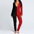 thumbnail image 4 of Plebaso Womens Long Sleeve Pajama Jumpsuit Patchword Romper Ladies Casual Long Home Pants, 4 of 7