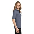 thumbnail image 3 of Port Authority Ladies Oxford Pique Double Pocket Polo-3XL (Dress Blue Navy/ White), 3 of 6