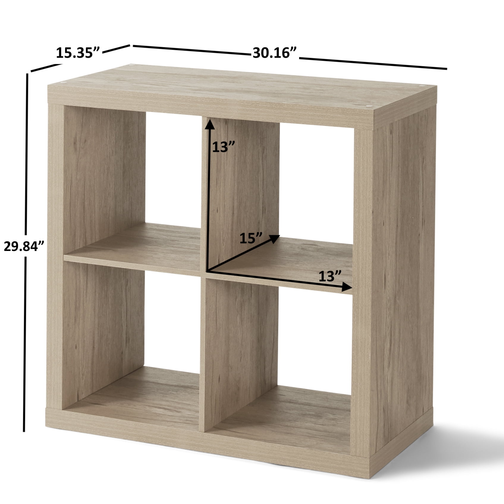 RIIPOO Storage Cube Shelves, 4-Cube Organizer Shelf for Bedroom Closet,  5-Layer Small Bookshelf, Bookcase Unit for Small Spaces