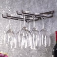 thumbnail image 3 of Colgante de metal Copa de vino Rack Bar Doble Stemware Botella de vidrio Copa Soporte invertido para Bar Cocina Negro Ecomeon no, 3 of 6