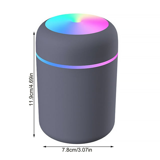 Hi.FANCY 3 Pieces Mini Humidifier Bedroom Office Living Room Portable mini mist diffuser Low Noise Diffuser Atmosphere Light Mist Sprayer, Black