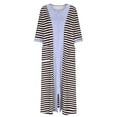 thumbnail image 2 of Aboser Womens Zip Up Nightgown Fashion Striped Print Sleepwer Casual Zipper Front House Robes Loose Square Neck Housecoat Loose Long Sleeve Loungewear with Pockets, 2 of 5