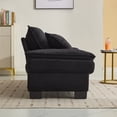 thumbnail image 4 of Love Seat Couches, Upholstered Sofa Sleeper Couch with Throw Pillows, Loveseat Sofa for Living Room, Apartment, Office,Apartmen, Black, 4 of 9