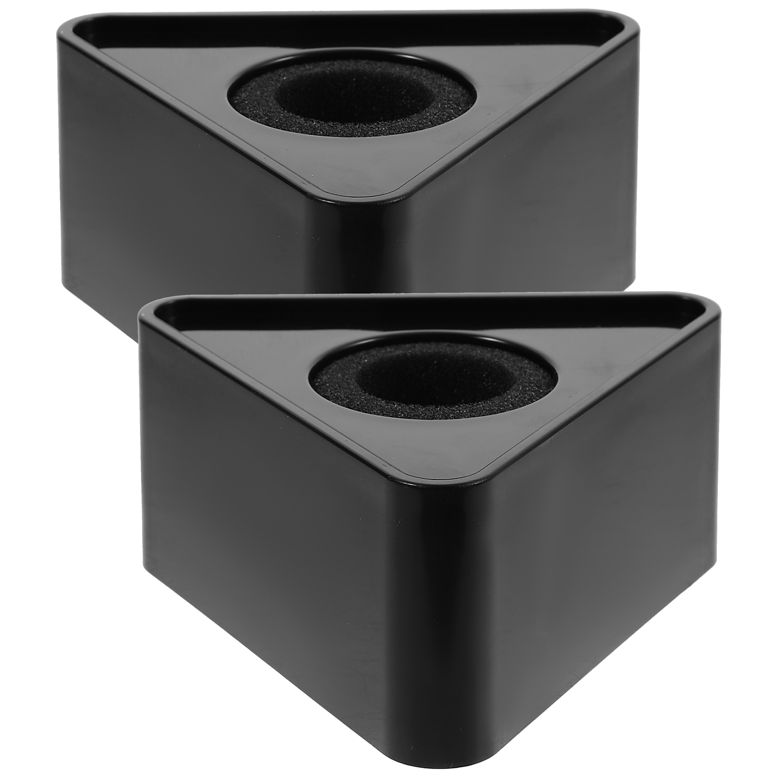 Shuliwen Microphone Flag Station ABS Mic Triangle Square Shaped Interview Logo 2Pcs