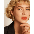 thumbnail image 3 of 14K Gold Plated 925 Sterling Silver Column Tear Drop Dangle Earrings| Lightweight Hammered Dangle Earrings for Women, 3 of 7