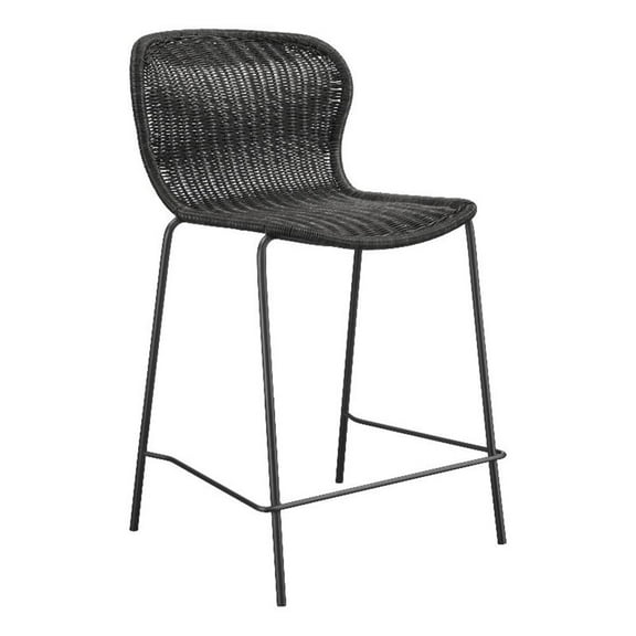 Mckinley Upholstered Counter Height Stools with Footrest (Set of 2) Brown and Sandy Black