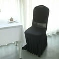 thumbnail image 6 of LKJYER White/Black 2/4/6-Piece Stretch Fitted Ruffle Pleated Skirt Banquet Chair Cover, 6 of 9