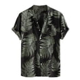 thumbnail image 3 of ALLLIST Collared Men's Shirts with Pockets Short Sleeve Button Down Shirts Black Graphic Casual Men's Clothing, 3 of 5