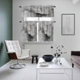thumbnail image 4 of Grey Ombre Marble Kitchen Curtains Sets for Windows 24 Inch Length, Gray Marble Crack Abstract Modern Rod Pocket Window Treatments Tier Curtains and Valances Set for Bedroom/Bathroom, 4 of 8