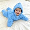thumbnail image 4 of Takafot Baby Starfish Onesie, Thick Imitation Fleece Starfish Newborn Romper, Infant Footie Jumpsuit Winter Warm Outfits, 4 of 9