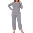 thumbnail image 5 of Cueply Womens Plus Size Pajamas Long Sleeve Pjs Sets Loungewear Sleepwear 1X-4X, 5 of 7