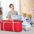 thumbnail image 1 of Clothing Storage Bags With Handle And Zipper Travel Moving Bags For Small Clothes Throw Pillows Quilts Oxfords Fabric, 1 of 6