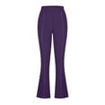 thumbnail image 5 of Pxkloy 29''31''33''35'' Inseam Women's Bootcut Dress Pants with Pocket Stretch Work Lounge Pant Office Casual Pants S-XXL Purple,XL, 5 of 7