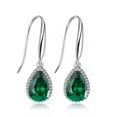 thumbnail image 2 of Paris Jewelry 14k White Gold 2 Ct Emerald Teardrop Earrings Jewelry Gift For Women plated, 2 of 4