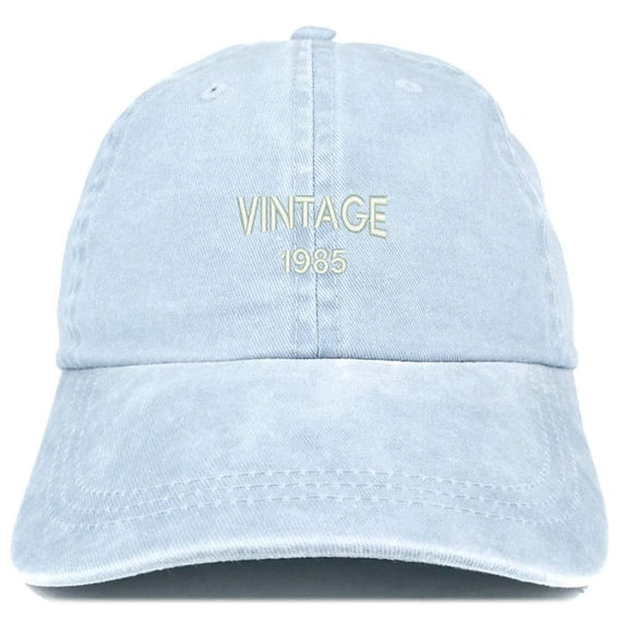 Trendy Apparel Shop Small Vintage 1985 Embroidered 33rd Birthday Washed Pigment Dyed Cap