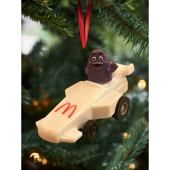 Ornament 1988 Grimace White Die Cast Race Car Figure Figurine Charm 3”