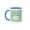 Blue/White, variant on 3drose, Pretty Floral Sentiment in Light Green- Congratulations- Not Embossed, 15oz Mug