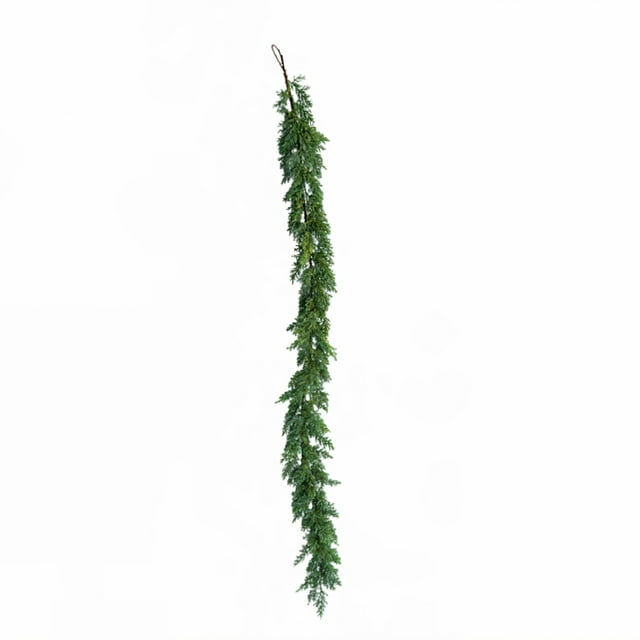 SLYNSHome Guirlande de Noël Décorations en Pin Norfolk, Couronne de Verdure Artificielle Guirlande Toucher Réel pour Cheminée Table Fournitures de Fête