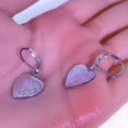 thumbnail image 5 of 14K Gold Plated Dangle Earrings for Women,Lightweight Heart Geometric Flat Brushed Drop Earrings, Hypoallergenic Leverback Earrings Jewelry, 5 of 6