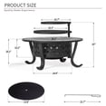 thumbnail image 2 of BaPiPro Fire Pit, 36.2 inch Fire Pits for Outside, Metal Round Outdoor Firepit with 2 Grill, Black, 2 of 7