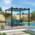 thumbnail image 3 of PURPLE LEAF Pergola 10' X 10' Outdoor Pergola Metal Pavilion Pergola Patio Pergola with Shade Cover for Garden Yard Gazebo, Turquoise Blue, 3 of 10