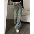 thumbnail image 3 of Deeptown-pantalones vaqueros holgados de pierna ancha para mujer, ropa de calle Vintage, lavado, Grunge, básico, holgado, azul, Otoño, Y2k, 3 of 5