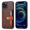 thumbnail image 2 of LoveCase Magnetic Leather Back Case Cover Card Holder Wallet Case with Card Pockets for iPhone 13 Pro (Brown), 2 of 7