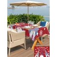 thumbnail image 4 of Outdoor Tablecloth with Umbrella Hole and Zipper, Christmas Red Rectangle Table Cloth 60x102 Inch Waterproof Tablecloth, Cute Gnomes Xmas Winter Snowflakes Picnic Table Cover for Patio Camping, 4 of 7