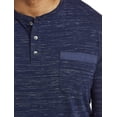 thumbnail image 2 of Harbor Bay by DXL Men's Big and Tall  Men's Big and Tall Long-Sleeve Slub Henley Shirt, Dark Navy Space Dye, 3XLTALL, 2 of 7