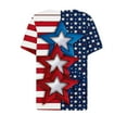 thumbnail image 5 of Cavosen Red White and Blue Clothes for Women Petite Red White and Blue Short Sleeve V-Neck T Shirts USA Star Striped Graphic Tops Lady XL Patriotic Casual T Shirts Independence Day Tunic Tees, 5 of 5