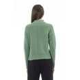 thumbnail image 3 of Alpha Studio Chic Mock Neck Green Sweater with Side Slits, 3 of 3