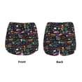 thumbnail image 3 of Balery Basketball Pattern Women's Running Shorts with Liner 2 Pockets Elastic Workout Athletic Gym Yoga Shorts-Large, 3 of 7