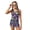 Cute Dinosaur Cherry Blossom, variant on Tankini for Girls 2 Piece Swimsuit Ages 6-7 Years with Removable Pads Printed Modest Bathing Suits Crewneck Tank Top and Swim Shorts Polyester Spandex, Rainbow Dinosaur Skeleton
