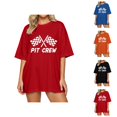 thumbnail image 1 of T-shirts pour Femmes Pit Crew 2026 Été à la Mode Manches Courtes Col Rond T-Shirts Graphiques Voiture de Course, 1 of 4