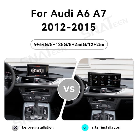 15.8 inch Carplay Screen Radio Multimedia Player for Audi A6 A7 2012 2013 2014 2015 Models Universal Car Navigation GPS Upgrade Headunit Android Display Video 1080P Touch Screen Replace System