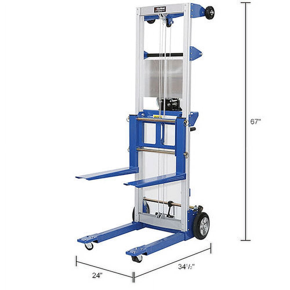 Global Industrial Lightweight Hand Operated Lift Truck, 500 Lb. Capacity Fixed Legs