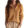thumbnail image 2 of Women's Fall Long Sleeve Quarter Zip Knit Sweater Pullover Tops, Ribbed Collared Mock Neck Loose Dressy Tops, Business Casual Winter Layering Outfits L, 2 of 9