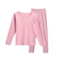 thumbnail image 1 of Qarigey 1 Juego de ropa interior de poliéster para mujer, ropa interior portátil de manga larga con cuello redondo, ropa de dormir cálida Ropa interior Rosado, 1 of 6