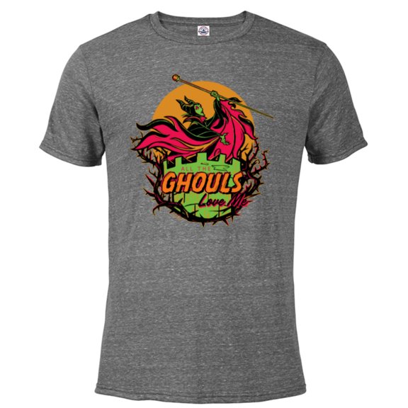 Disney 100 Villains Maleficent The Ghouls Love Me Halloween - Short Sleeve Blended T-Shirt for Adults - Customized-Graphite Snow Heather